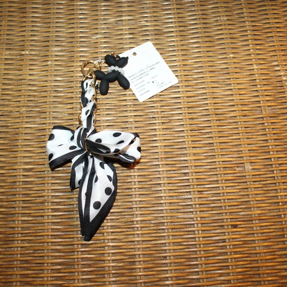 Marmaxx Polka Dot Print Scarf Handbag Charm/keychain - Picture 1 of 5
